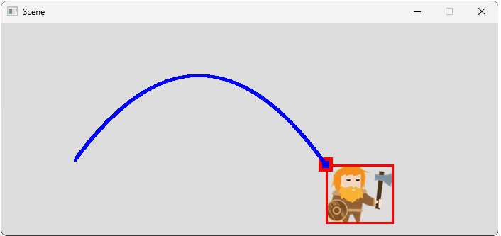 Screenshot showing the trajectory of an entity