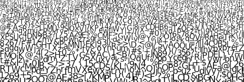 A texture atlas of glyphs
